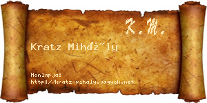 Kratz Mihály névjegykártya